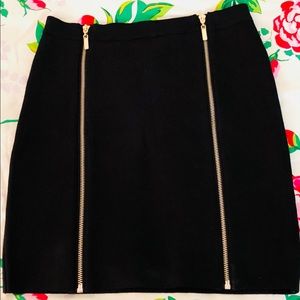 Bebe Bandage Mini Skirt with Gold Zippers